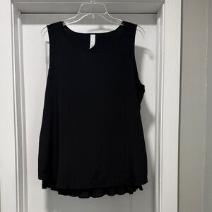 Marika Black Tank Top with pleated back